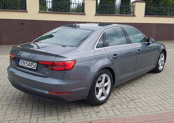 Audi A4 cena 77600 przebieg: 131545, rok produkcji 2016 z Miłosław małe 211